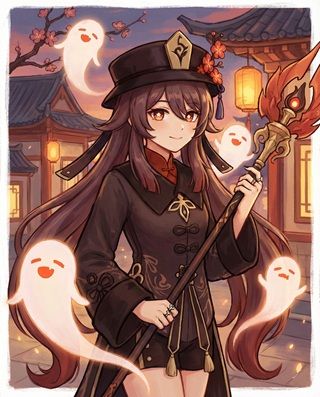 Hu Tao Genshin Impact Character Art